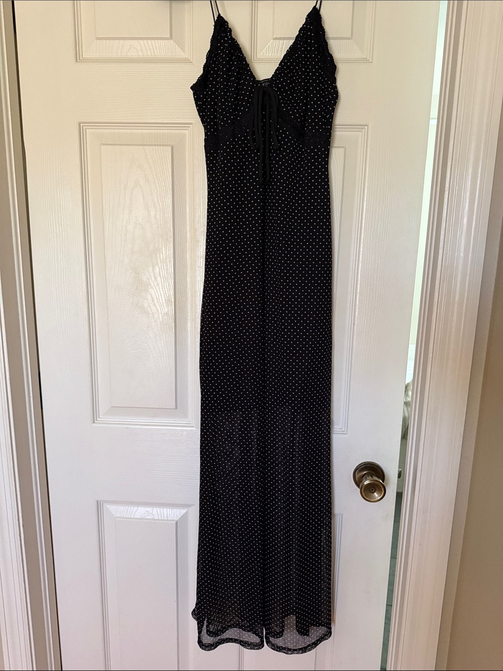 Black Polka Dot Slip Dress - Women